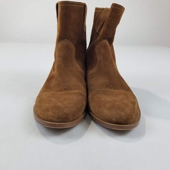 Rebecca Minkoff Boots Womens 7.5 Brown Suede Ankle Western Pull On Low Heel - Picture 5 of 10
